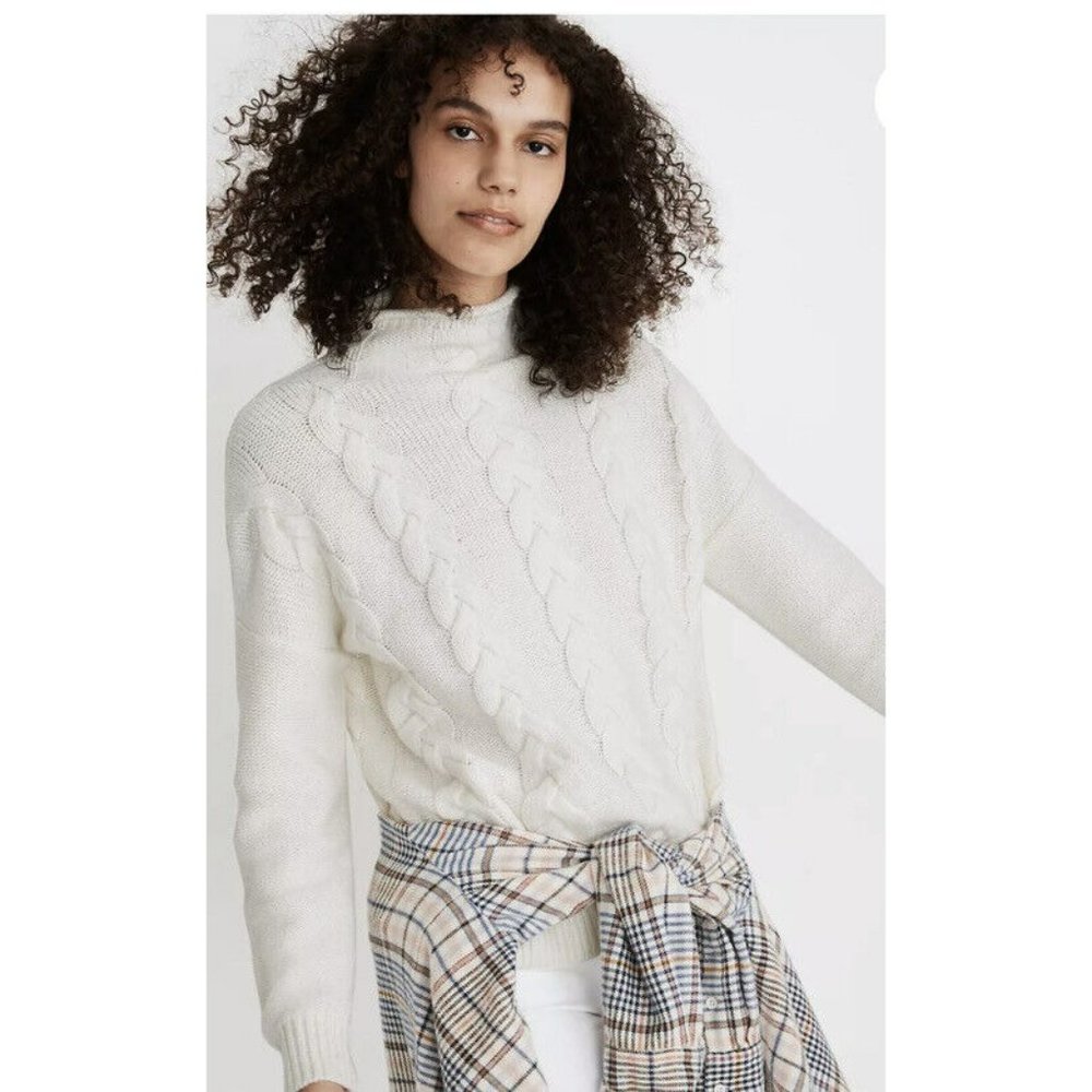 MADEWELL GRENVILLE CABLE KNIT SWEATER AH244